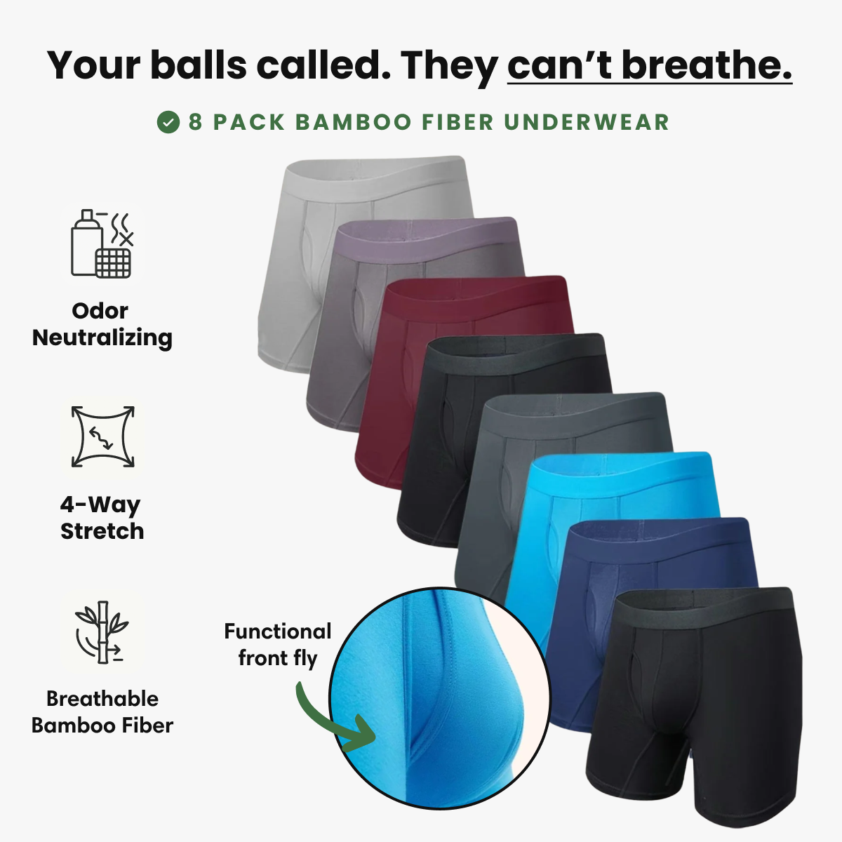VAREL® DUAL POUCH BAMBOO BOXERS